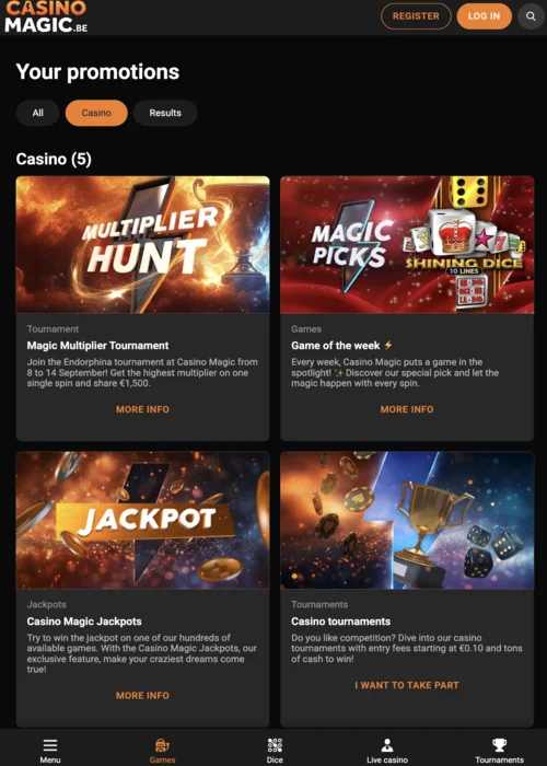 Bonus casino exclusifs jusqu'à 5000€ + 1000 tours gratuits + cashback MagicWins Casino